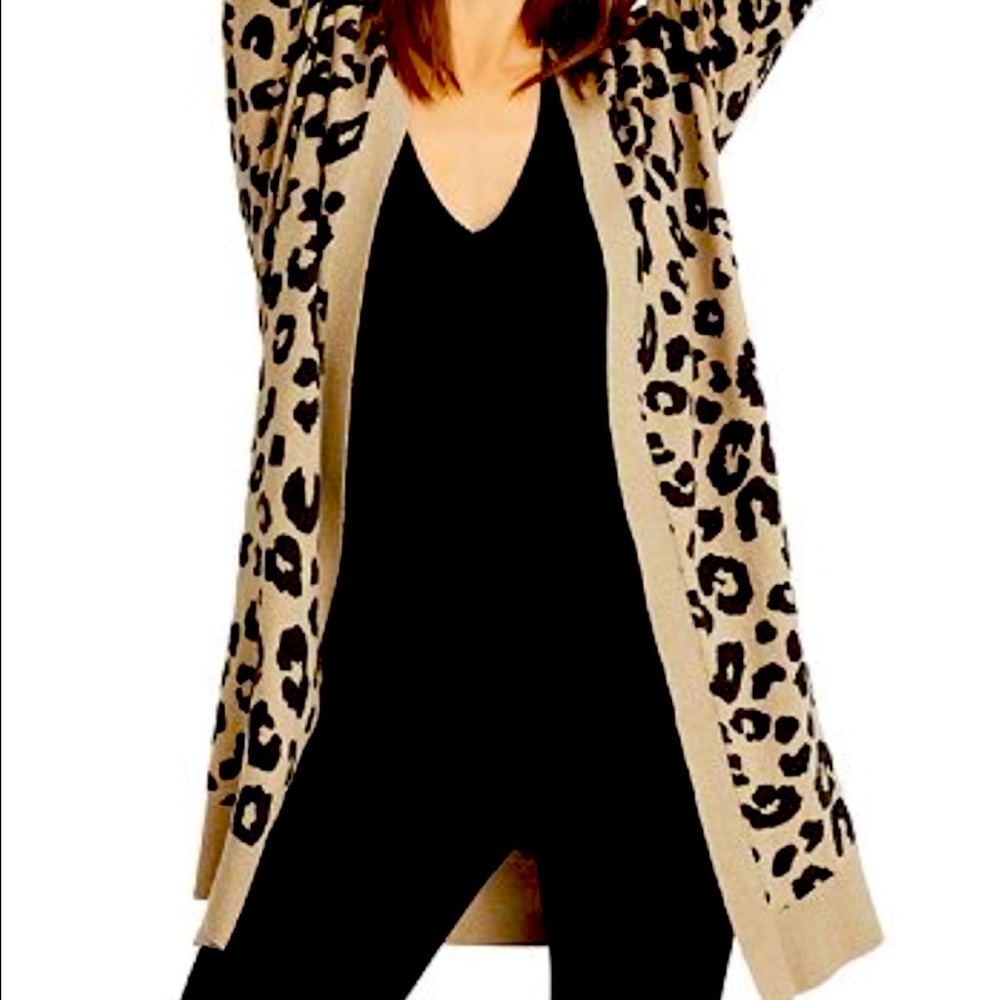 Sanctuary Leopard Print Open Front Cardigan